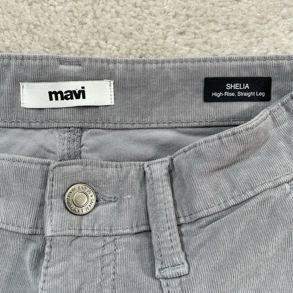 NWT Mavi Sheila Corduroy Pants Womens 27 Gray Raw Hem High Rise Straight Leg - Picture 9 of 11